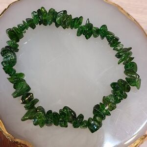 Natural Chrome Diopside Chip Bracelet Green Gemstone Stretch Crystal Healing New